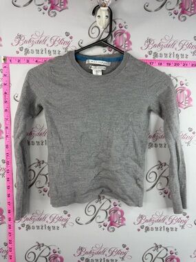 Max Studio extra fine merino wool shirt Gray Crewneck Long Sleeve Top